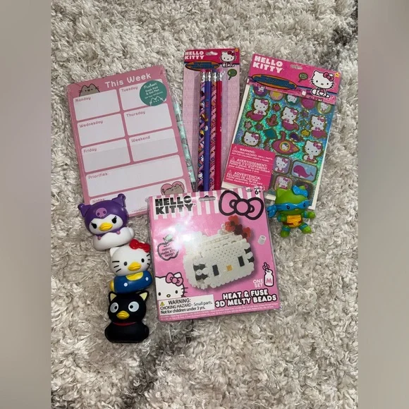 Bundle Of 6 Piece Jelly Kitty Sanrio Fun Notepad, Stickers, Ducks, Craft Kit NWT - Picture 2 of 4